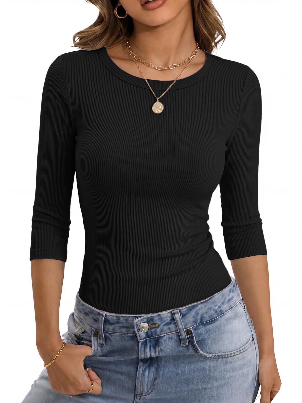 GKBK Women's 3/4 Sleeve Top for $5.87 with Code YRKD9L3Y - Image 1