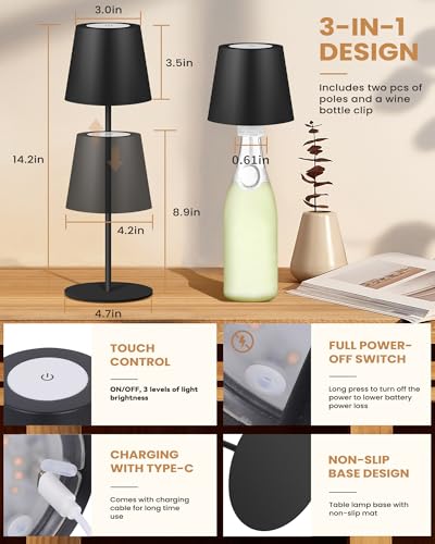 13% Off 2-Pack Cordless Rechargeable Table Lamps - Image 3