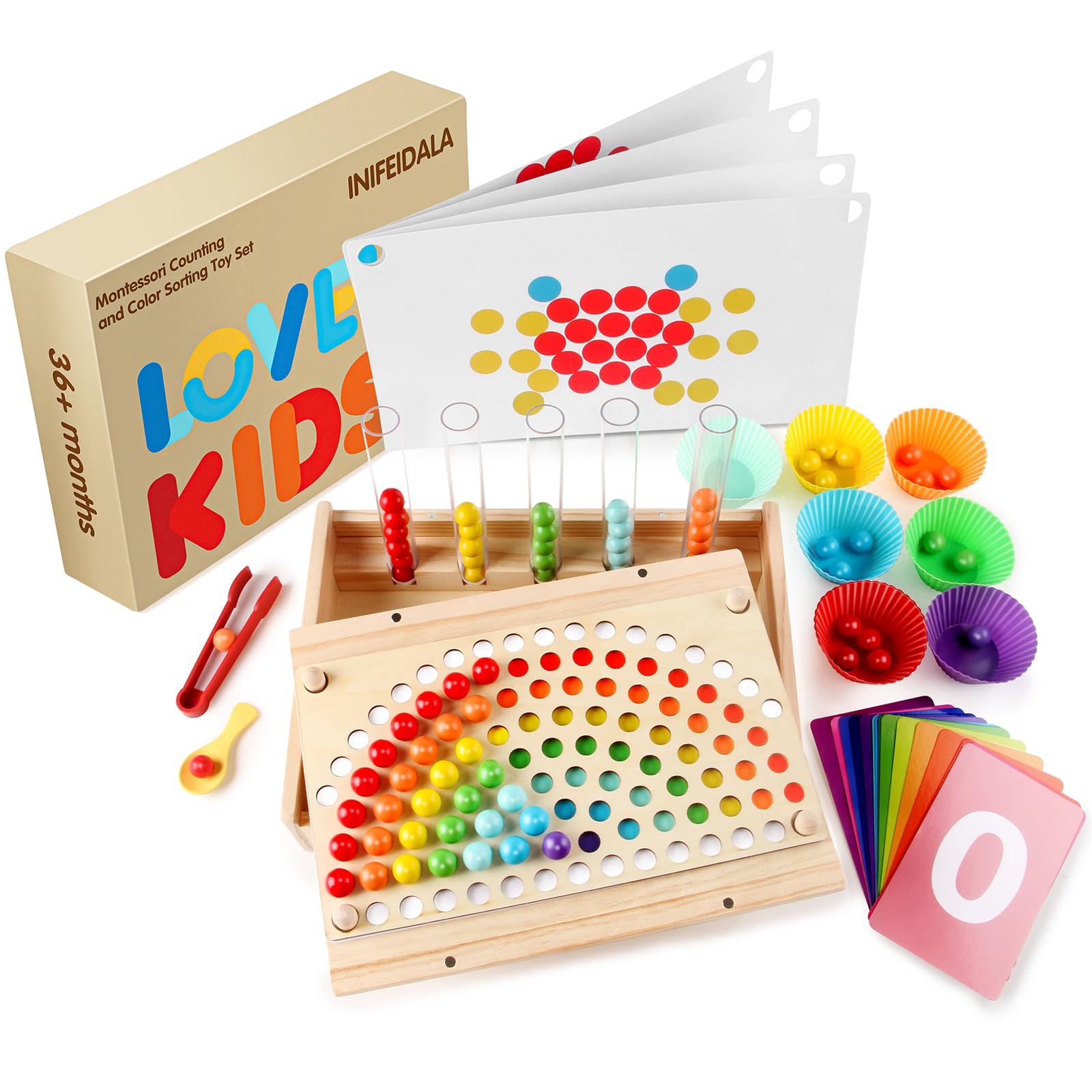 50% Off INIFEIDALA Montessori Wooden Counting Toy for Ages 3-6 - Image 1
