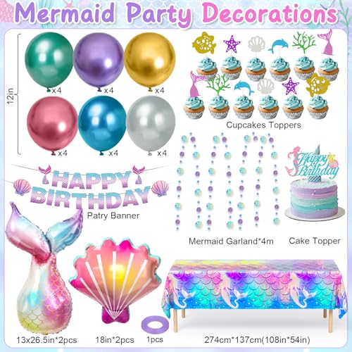 50% Off Winrayk Purple Mermaid Party Decorations Bundle - Image 3