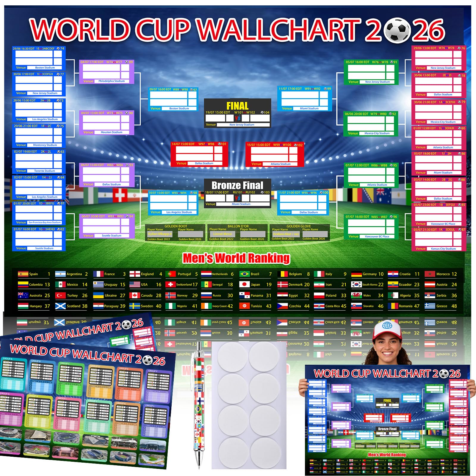32% Off Zeptrix 2026 World Cup Schedule Poster Set