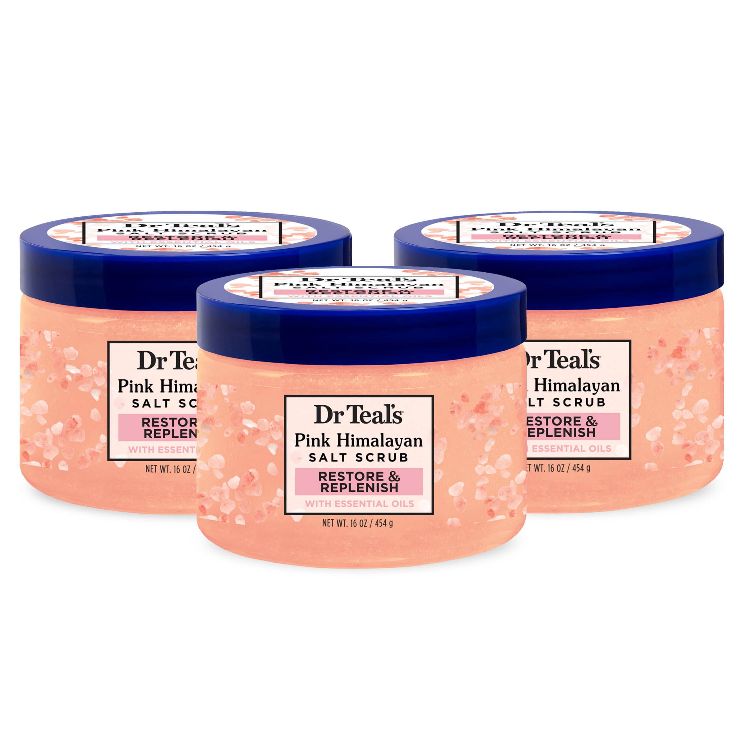 Save 28% on Dr Teal's Pink Himalayan Salt Body Scrub 3-Pack