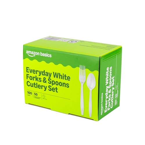 Amazon Basics 100-Piece Disposable Fork & Spoon Set at $0.99 - Image 2
