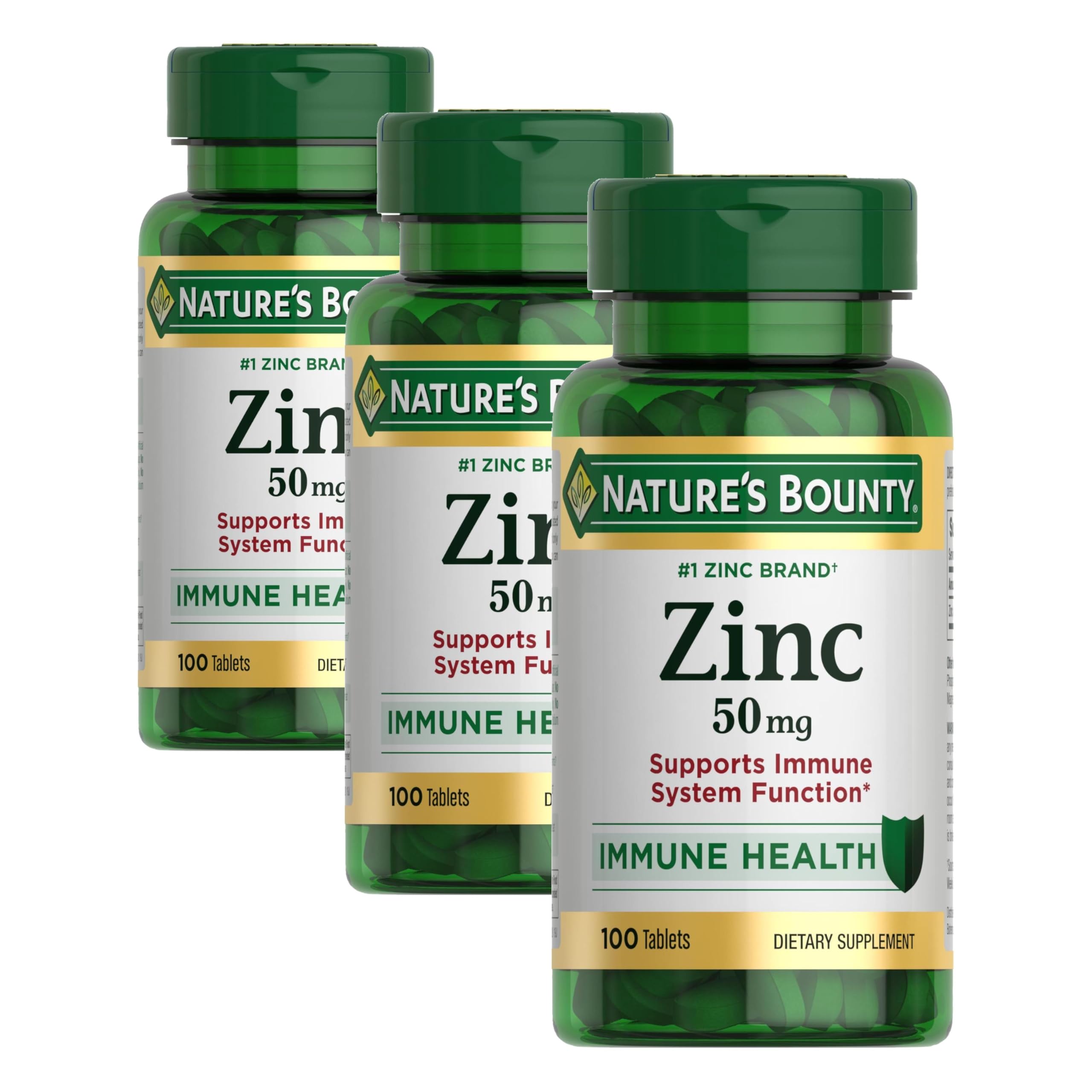 48% Off Nature's Bounty Zinc 50mg Immune Support Pack of 3 - Image 1