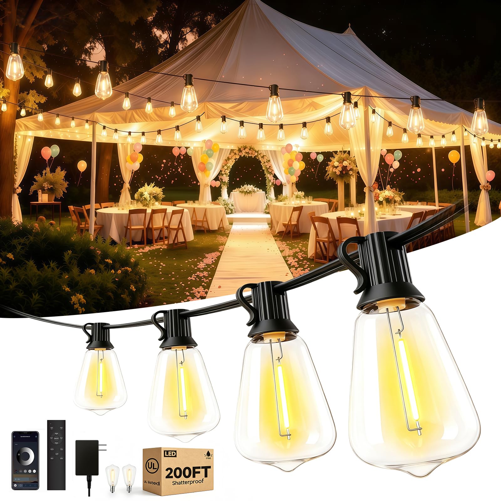 50% Off oneup 200FT Outdoor String Lights - Image 1
