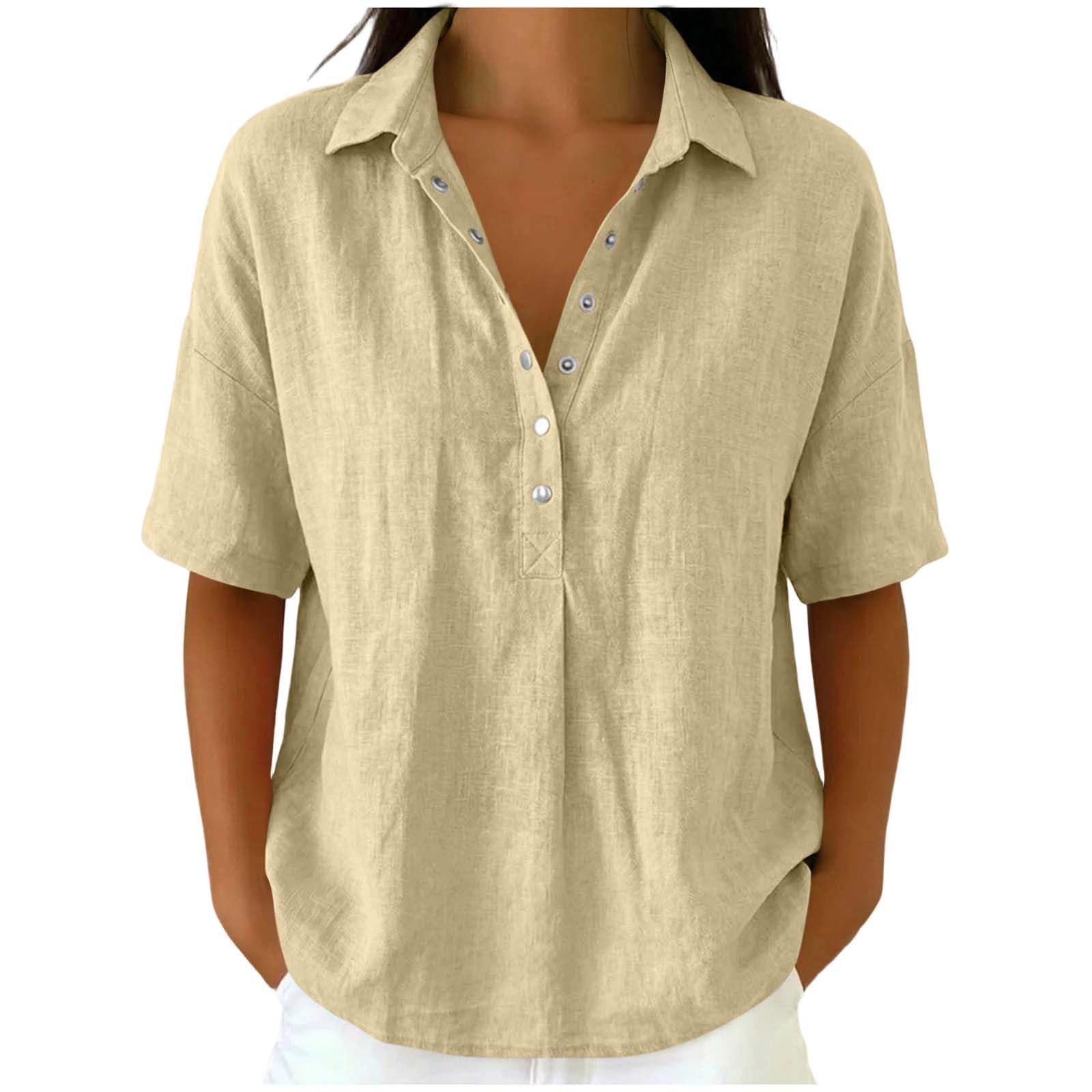 70% Off Women's Cotton Linen Shirts - Use Code F57T6QDD - Image 1