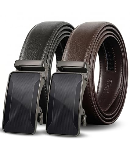 50% Off Mens Ratchet Belts Leather 2-Pack with Code - Image 2