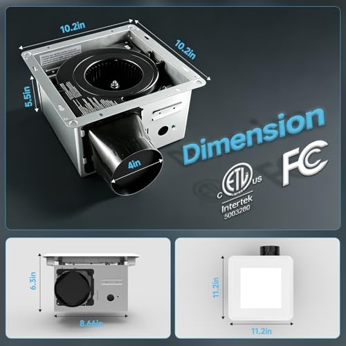 40% Off AHAWILL Ultra Quiet Bathroom Exhaust Fan with Light - Image 3