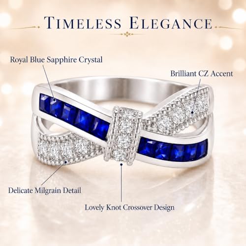 Blue Sapphire Crystal Ring at 40% Off with Coupon - Image 3