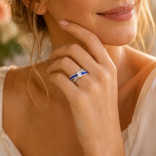 Blue Sapphire Crystal Ring at 40% Off with Coupon - Image 5