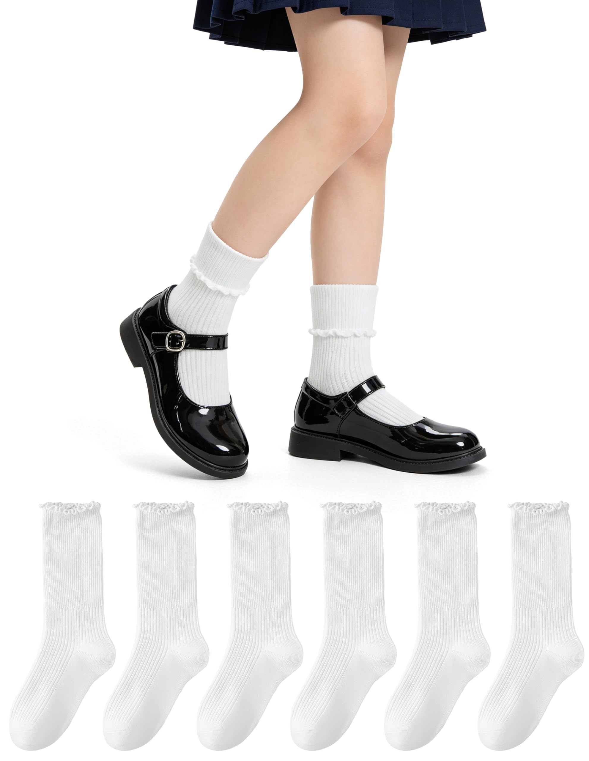 57% Off BISOUSOX Girls Ruffle Cotton Socks - Image 1