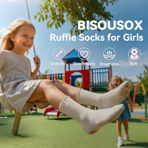 57% Off BISOUSOX Girls Ruffle Cotton Socks - Image 5