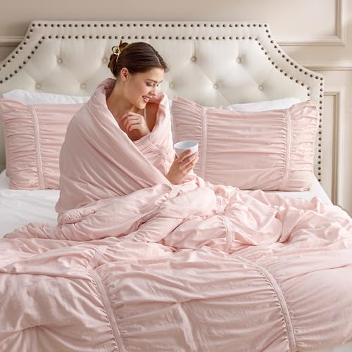 50% Off Bedsure Pink Twin Comforter Set for Girls - Image 3