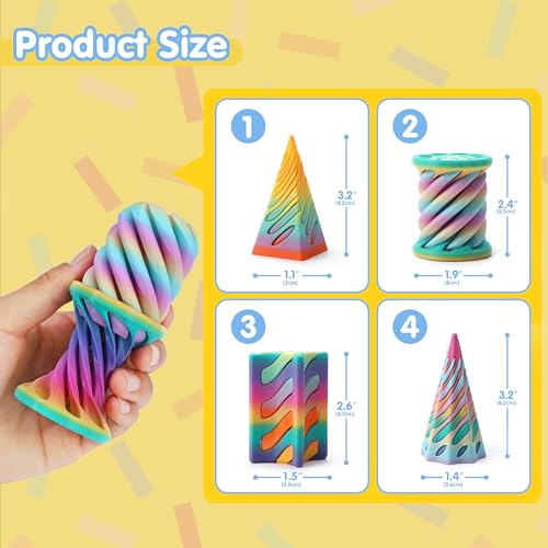 26% Off JOYIN 4 Pack Impossible Cone Fidget Toys - Pastel Stress Relief - Image 3