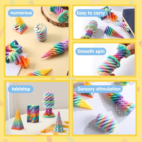 26% Off JOYIN 4 Pack Impossible Cone Fidget Toys - Pastel Stress Relief - Image 4