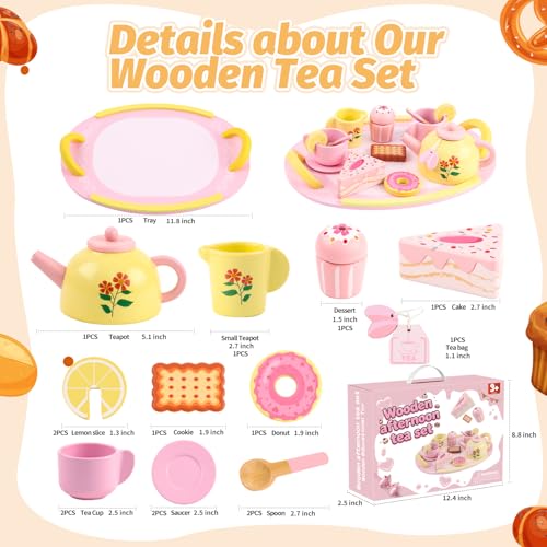 50% Off RECEKA Wooden Tea Party Set for Kids! Code BURYW7WQ - Image 3