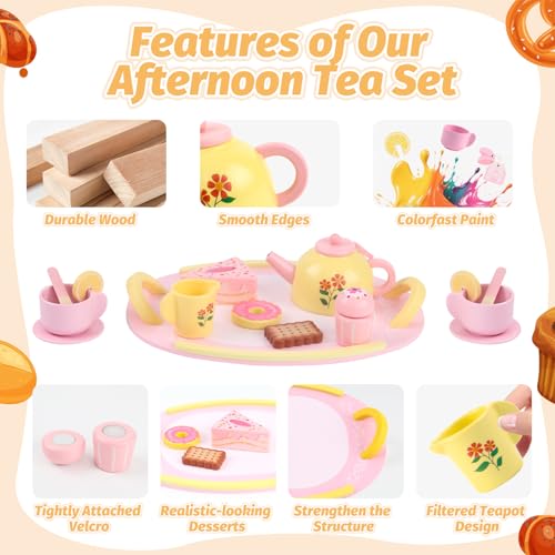 50% Off RECEKA Wooden Tea Party Set for Kids! Code BURYW7WQ - Image 4