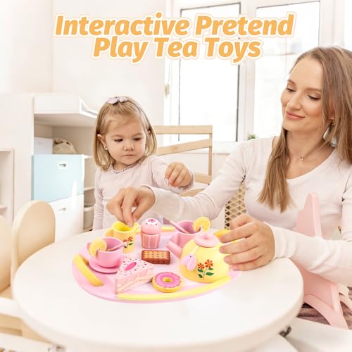 50% Off RECEKA Wooden Tea Party Set for Kids! Code BURYW7WQ - Image 7