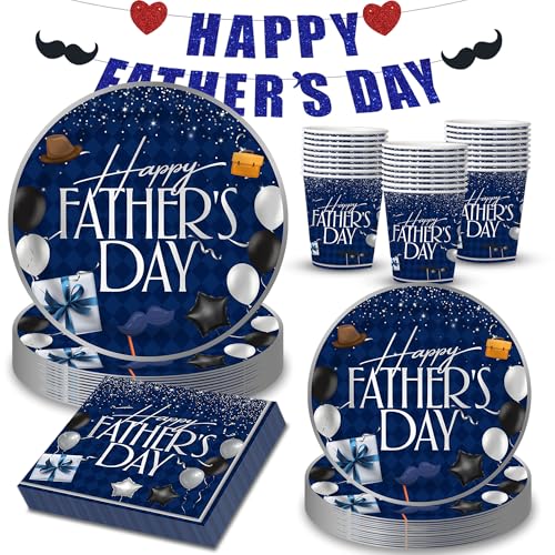 50% Off Father's Day Tableware Set for 25 Guests - Image 2