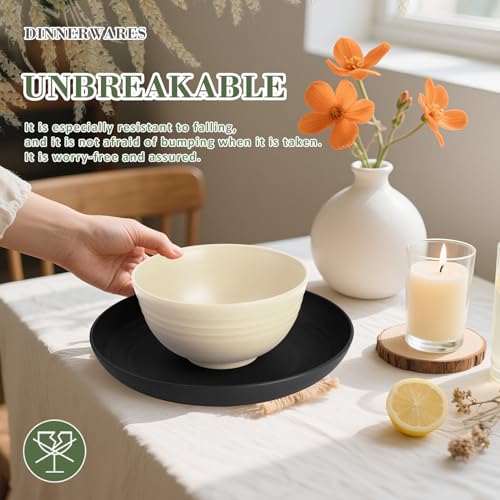 Wrova 20-Piece Wheat Straw Dinnerware Set – Great Value - Image 7