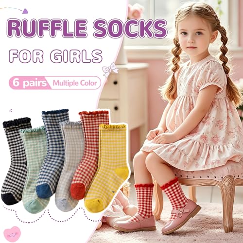 50% Off SeeyAN Girls Ruffle Socks - 6 Pairs - Image 4