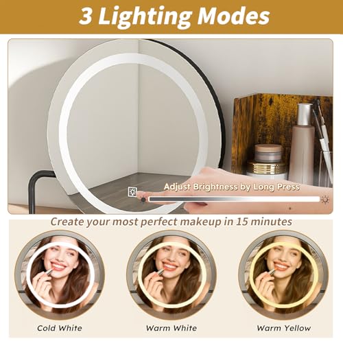 17% Off LOUNGEOLOGY Vanity Desk with Lighted Mirror & Stool - Image 4