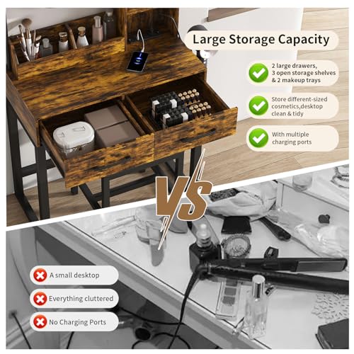 17% Off LOUNGEOLOGY Vanity Desk with Lighted Mirror & Stool - Image 5