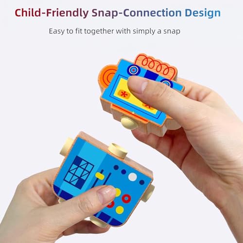 50% Off Wooden Snap-Together STEM Robot Building Toys - Image 3