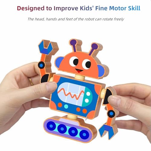 50% Off Wooden Snap-Together STEM Robot Building Toys - Image 5