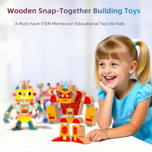 50% Off Wooden Snap-Together STEM Robot Building Toys - Image 6