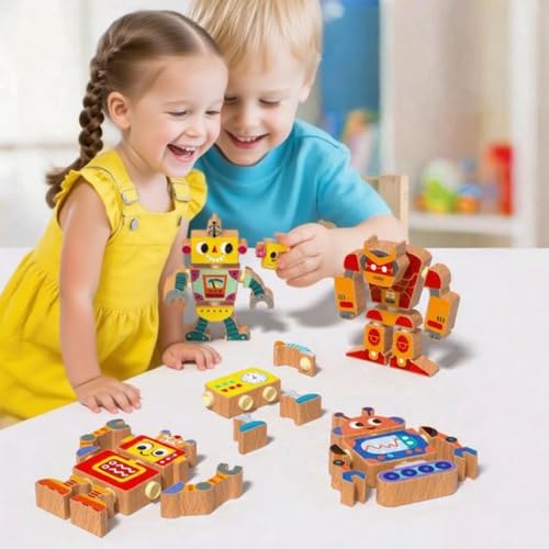 50% Off Wooden Snap-Together STEM Robot Building Toys - Image 7