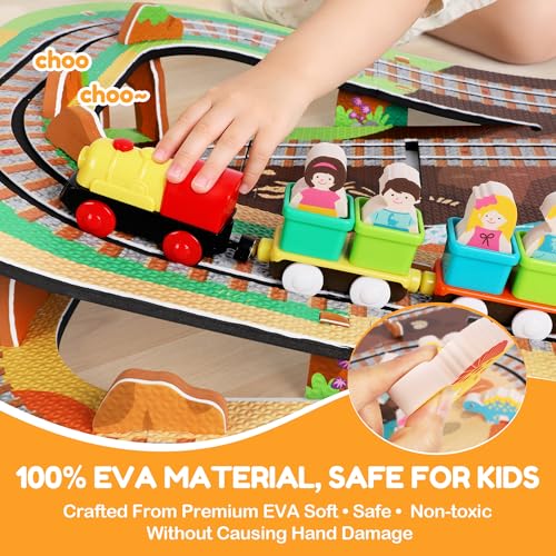50% Off 61PCS Dinosaur Train Set with Battery Operated Train - Image 4