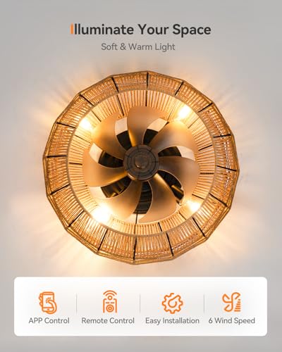 50% Off addlon Boho Ceiling Fan with Light and Remote - Image 7