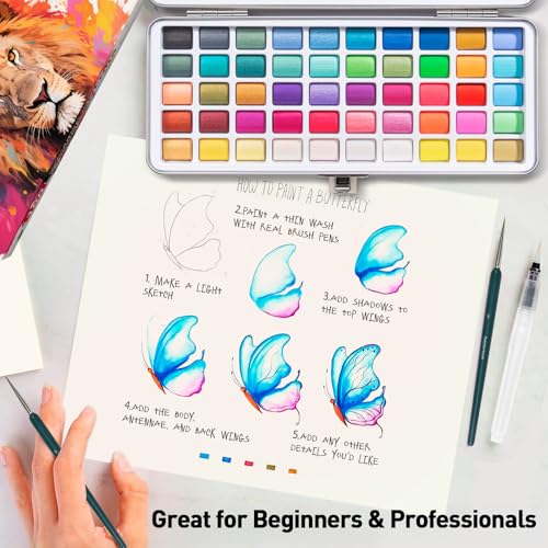 6ZQV6B8V: 53% Off 100-Color Watercolor Paint Set for Artists - Image 5