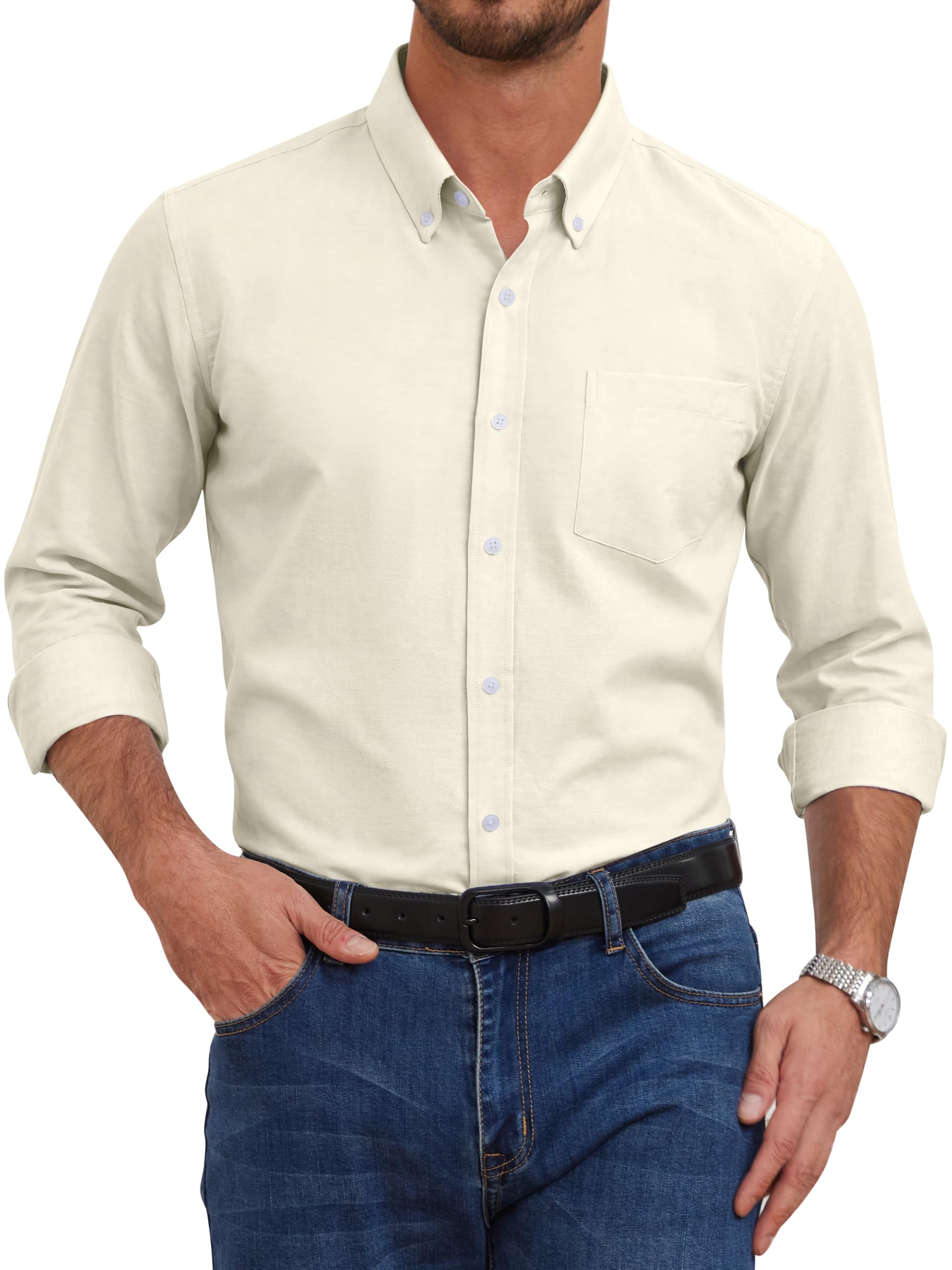 23% Off Men's Oxford Dress Shirts - Wrinkle-Resistant Style