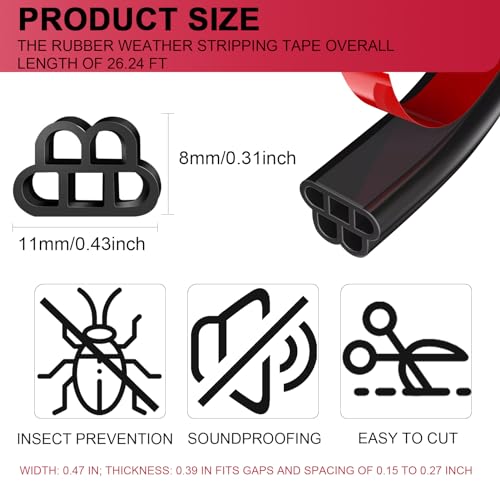 50% Off: 20ft Rubber Weather Stripping Door Seal with Code 3M4WBNWR - Image 3