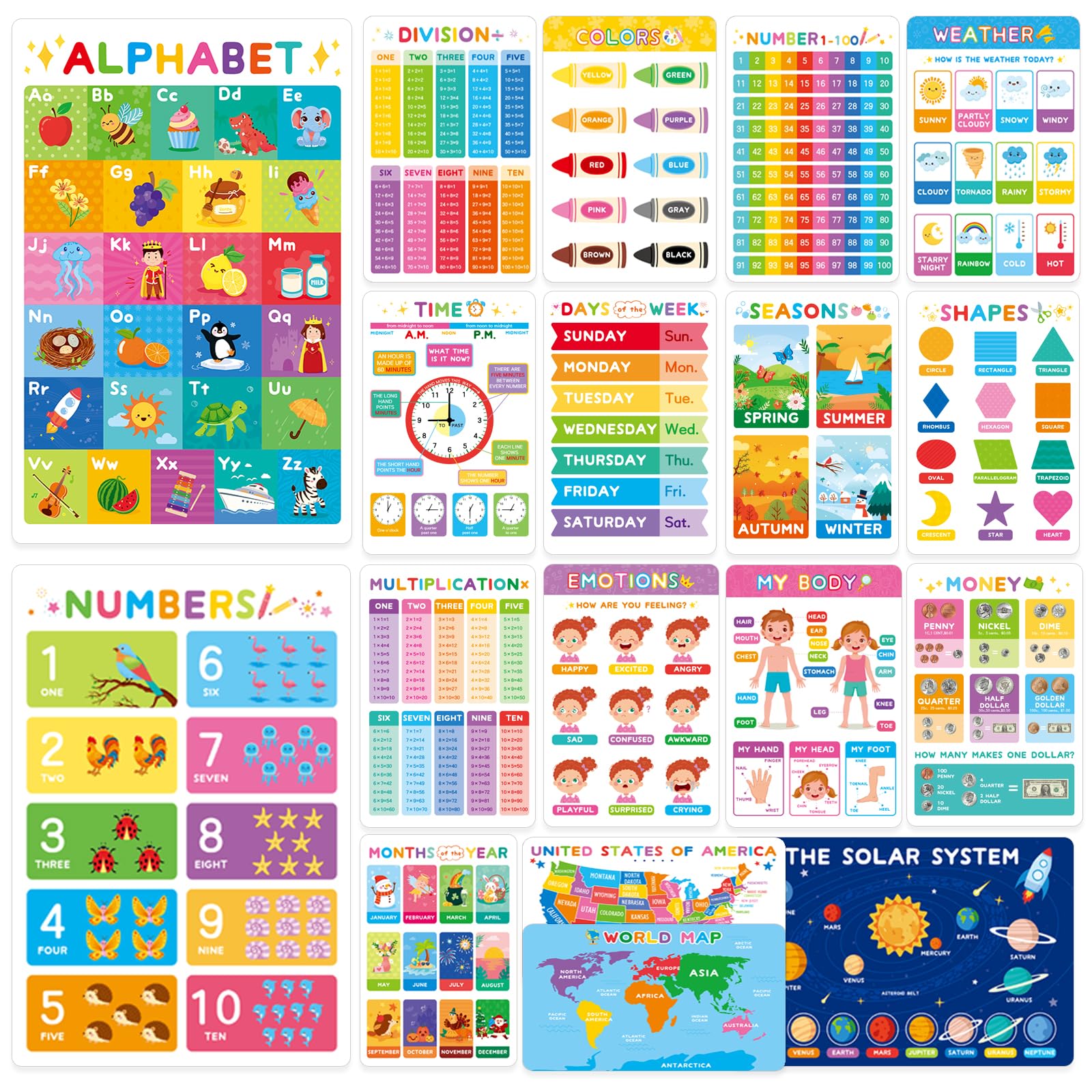 Save 40% with Code on 18PCS Educational Posters for Toddlers